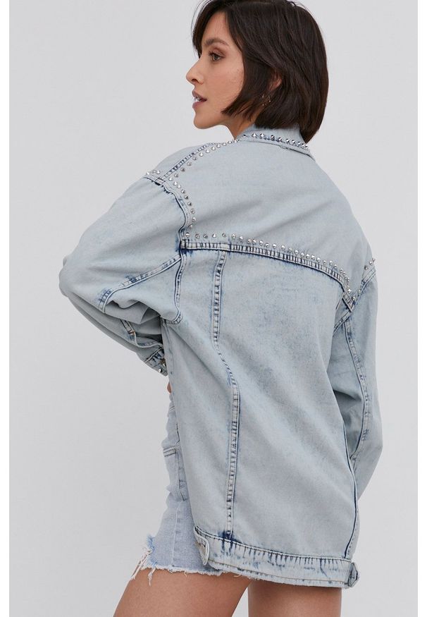 Answear Lab Kurtka jeansowa damska przejściowa. Kolor: niebieski. Materiał: jeans. Styl: wakacyjny