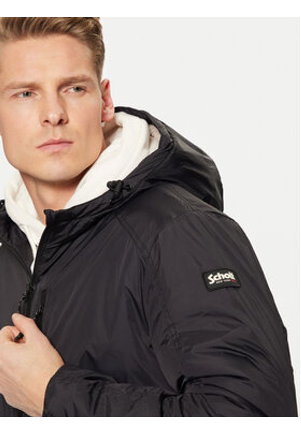 Schott NYC Parka BLADEN2 Czarny Regular Fit. Kolor: czarny. Materiał: syntetyk