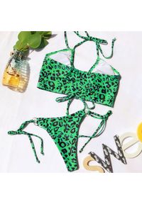 Intica - Bikini z usztywnianym topem i praktycznym dołem na plażę Pompilia. Kolor: czarny. Materiał: materiał #3