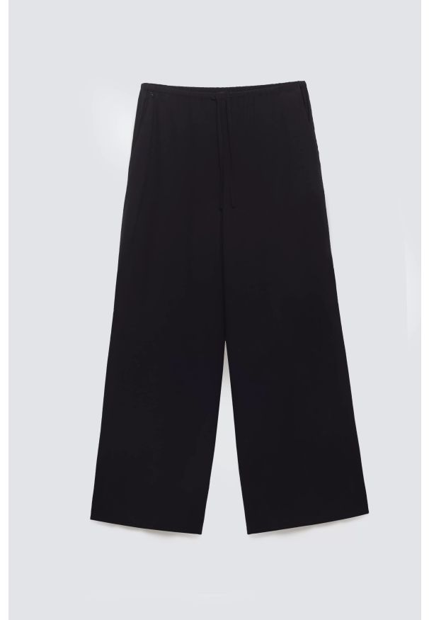 Big-Star - Spodnie damskie wide czarne Arakia 906. Okazja: na co dzień. Kolor: czarny. Materiał: poliester. Styl: casual