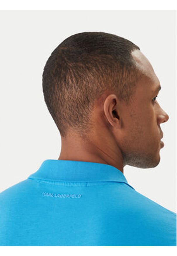 Karl Lagerfeld - KARL LAGERFELD Polo 745710 562224 Niebieski Regular Fit. Typ kołnierza: polo. Kolor: niebieski. Materiał: bawełna