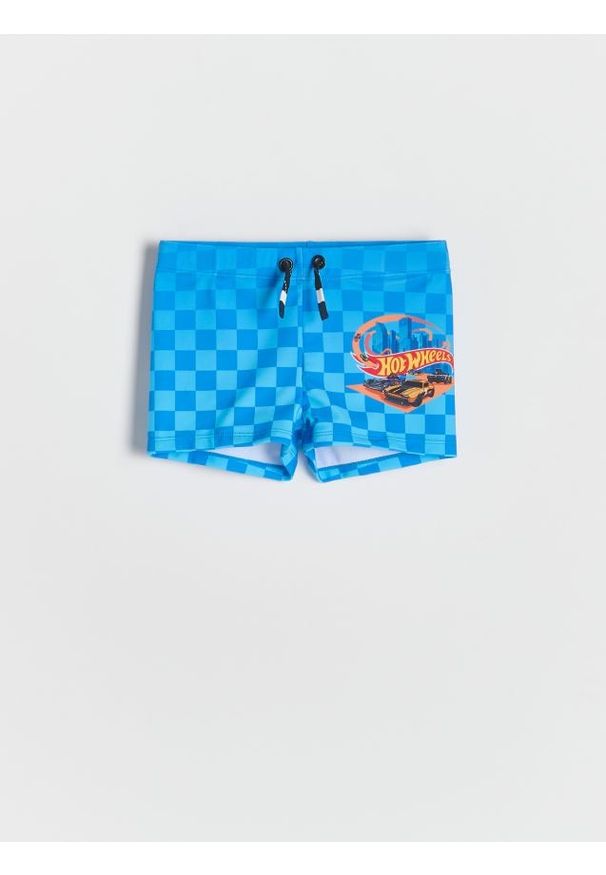 Reserved - Szorty kąpielowe Hot Wheels - niebieski. Kolor: niebieski. Materiał: dzianina. Wzór: gładki