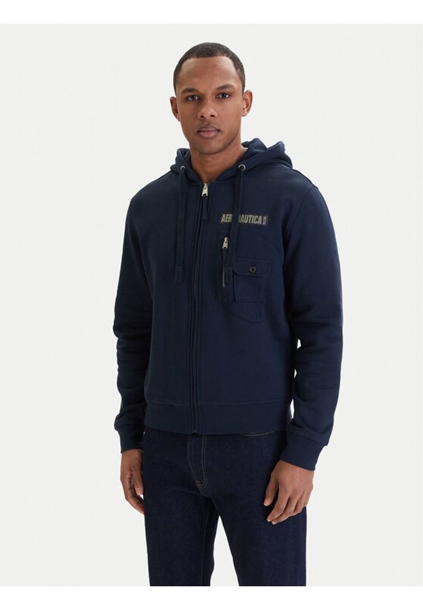 Aeronautica Militare Bluza 261FE2100UF00679 Granatowy Regular Fit. Kolor: niebieski. Materiał: bawełna