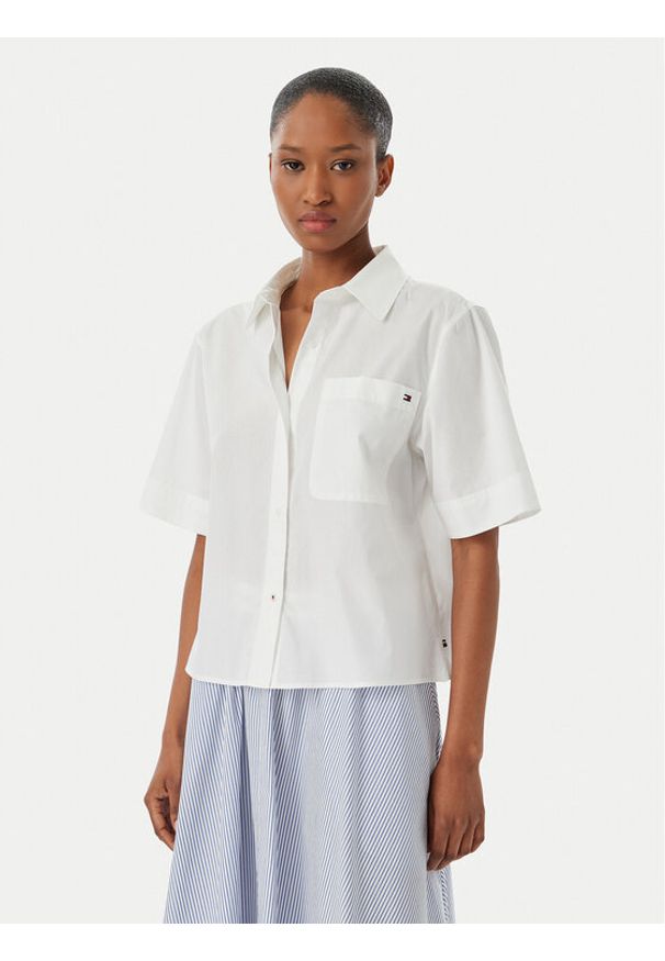 TOMMY HILFIGER - Tommy Hilfiger Koszula WW0WW48899 Biały Relaxed Fit. Kolor: biały. Materiał: bawełna