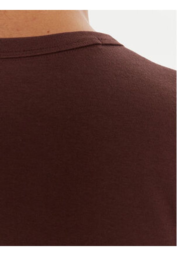 Hugo - HUGO T-Shirt Delanor 50512000 Brązowy Slim Fit. Kolor: brązowy. Materiał: bawełna