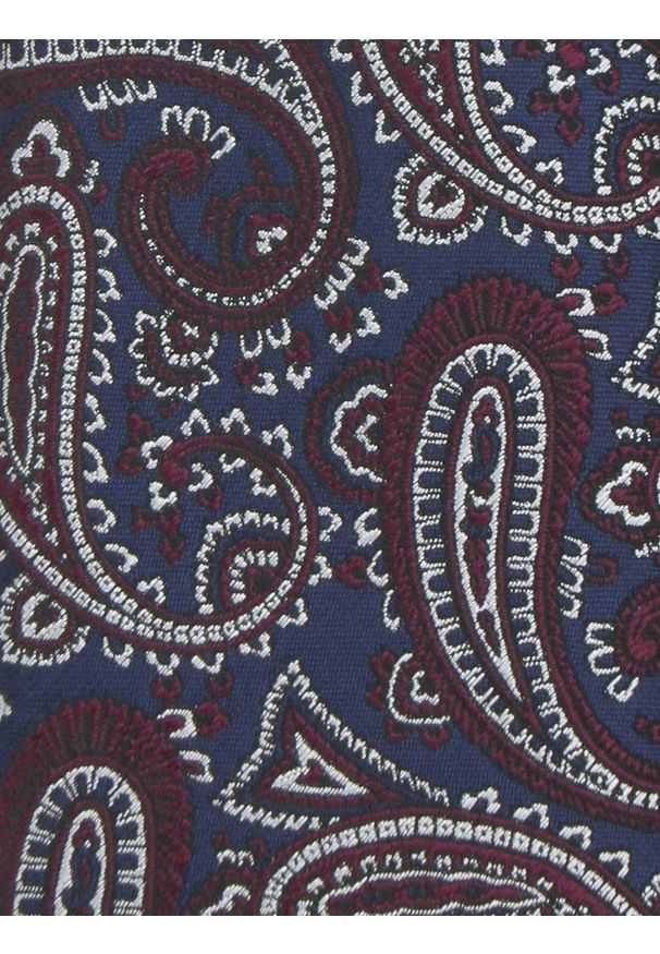 Krawat Męski - Angelo di Monti - Duże Paisley, Niebieski i Bordo. Kolor: wielokolorowy, czerwony, niebieski. Materiał: tkanina. Wzór: paisley. Styl: wizytowy, elegancki