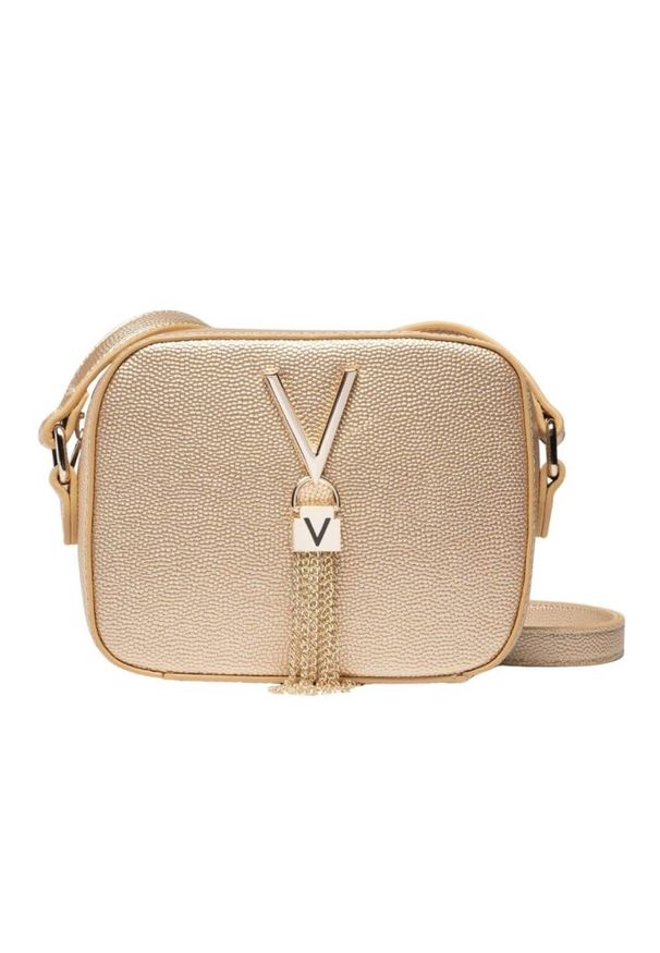 Valentino by Mario Valentino - VALENTINO Złota torebka Divina Camera Bag. Kolor: złoty. Rozmiar: małe