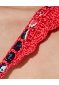 DEL MAAR - Top od bikini Anentai. Kolor: niebieski. Materiał: materiał, jeans. Wzór: kwiaty, aplikacja, kolorowy