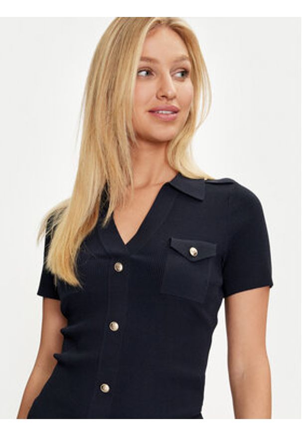 Marciano Guess Sweter 4YGR22 5789Z Granatowy Regular Fit. Kolor: niebieski. Materiał: wiskoza