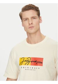 Jack & Jones - Jack&Jones T-Shirt Frederiksberg 12278266 Écru Regular Fit. Materiał: bawełna