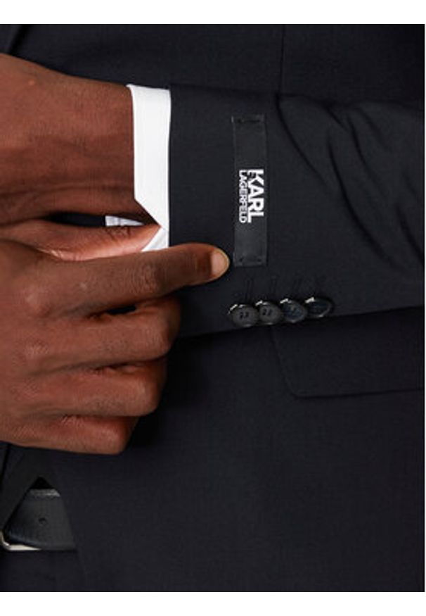 Karl Lagerfeld - KARL LAGERFELD Garnitur 115244 544008 Granatowy Slim Fit. Kolor: niebieski. Materiał: syntetyk