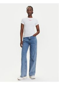 Tommy Jeans T-Shirt Script Label DW0DW21402 Biały Slim Fit. Kolor: biały. Materiał: bawełna #4