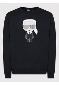 Karl Lagerfeld - KARL LAGERFELD Bluza Sweat Crewneck 705071 500951 Czarny Regular Fit. Typ kołnierza: dekolt w karo. Kolor: czarny. Materiał: bawełna #3