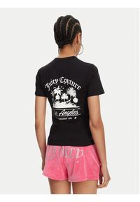 Juicy Couture T-Shirt La Beach JCWCT125319 Czarny Regular Fit. Kolor: czarny. Materiał: bawełna