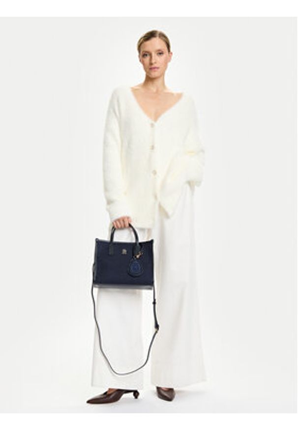 TOMMY HILFIGER - Tommy Hilfiger Torebka Th City Small Tote Melton AW0AW17852 Granatowy. Kolor: niebieski