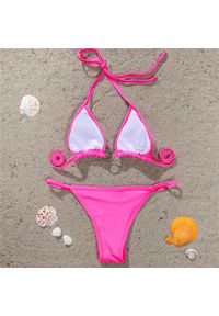 Intica - Bikini z cyrkoniami na plażę z regulowanymi ramiączkami Sivan. Kolor: różowy. Materiał: materiał. Wzór: aplikacja #7