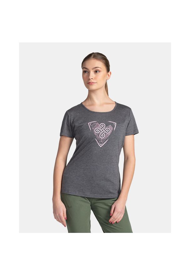 Damska koszulka funkcjonalna Kilpi GAROVE-W. Kolor: szary, różowy. Sport: turystyka piesza