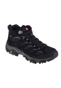 Buty trekkingowe męskie Merrell Moab 3 Mid Gtx Gore-tex. Wysokość cholewki: za kostkę. Zapięcie: sznurówki. Kolor: wielokolorowy, czarny, szary. Materiał: materiał, syntetyk, skóra. Szerokość cholewki: normalna. Technologia: Gore-Tex