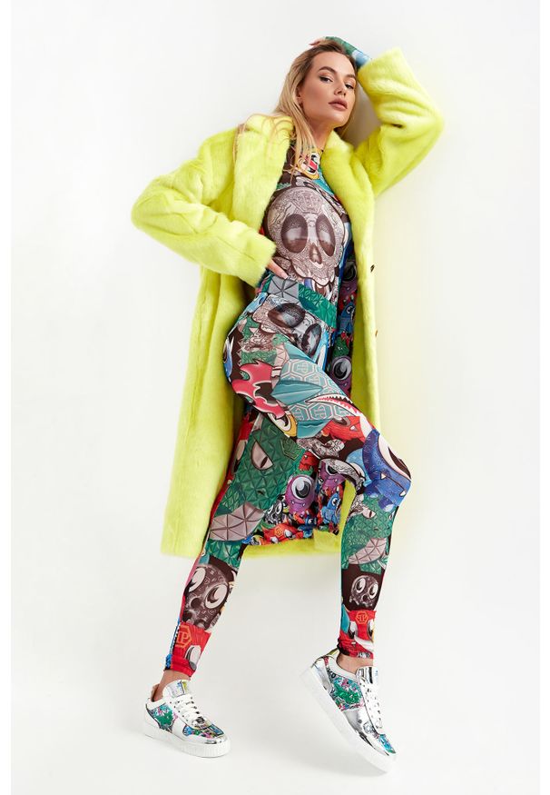 Philipp Plein - Sneakersy damskie PHILIPP PLEIN. Materiał: skóra. Wzór: kolorowy, aplikacja