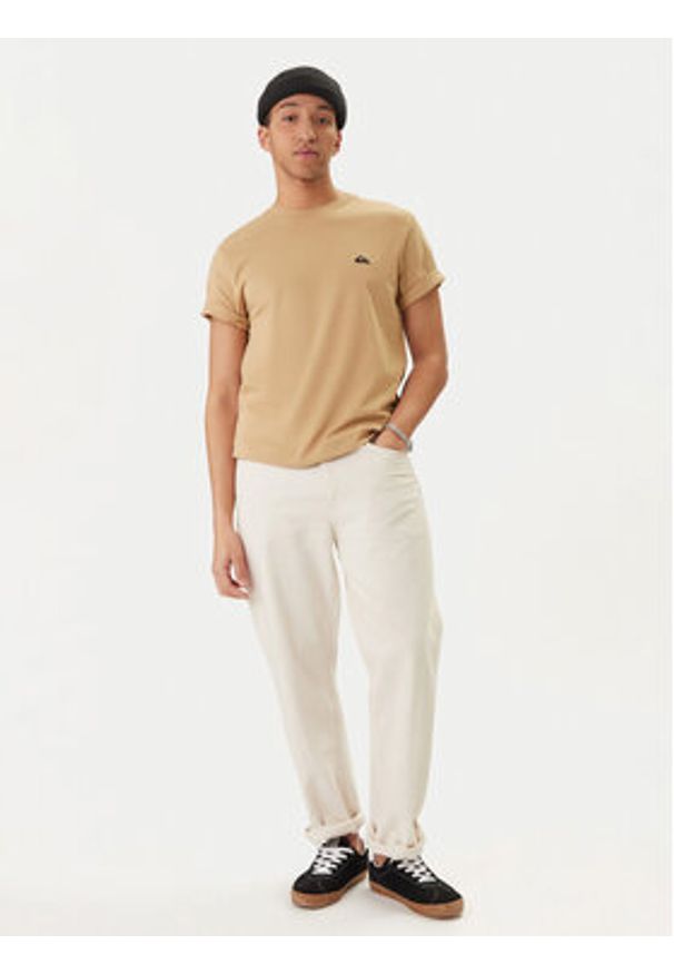 Quiksilver T-Shirt EQYZT07711 Beżowy Regular Fit. Kolor: beżowy. Materiał: bawełna