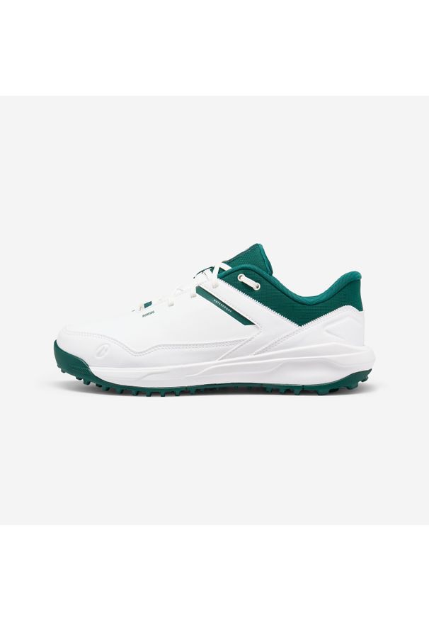 INESIS - Buty do golfa wodoodporne MW500. Kolor: zielony, biały, wielokolorowy. Materiał: kauczuk. Szerokość cholewki: normalna. Sport: golf