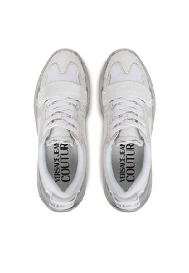 Versace Jeans Couture Sneakersy 78YA3SC4 Srebrny. Kolor: srebrny. Materiał: skóra