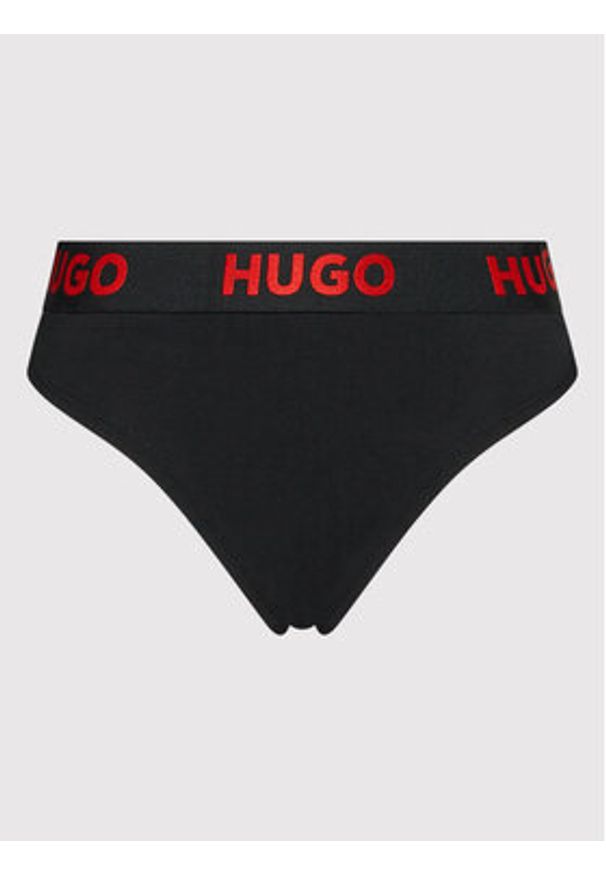 Hugo Stringi Thong Sporty Logo 50469651 Czarny. Kolor: czarny. Materiał: bawełna