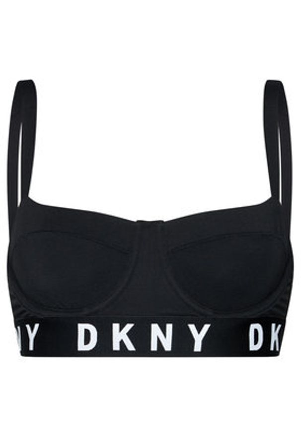 DKNY Biustonosz z fiszbiną DK4521 Czarny. Kolor: czarny. Materiał: bawełna