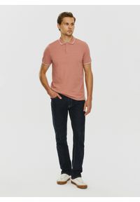 Gładki t-shirt polo P24SF-TX-004-R - Pako Lorente. Okazja: na co dzień. Typ kołnierza: polo. Materiał: bawełna. Wzór: gładki. Styl: casual #3