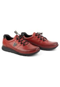 Kampol - Buty męskie skórzane KAMPOL 25/39 czerwone. Okazja: na co dzień. Kolor: czerwony. Materiał: skóra #6