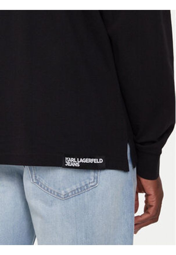 Karl Lagerfeld Jeans Polo A4M17028 Czarny Regular Fit. Typ kołnierza: polo. Kolor: czarny. Materiał: bawełna