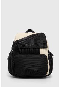 Desigual plecak damski kolor czarny duży wzorzysty. Kolor: czarny. Materiał: materiał #1