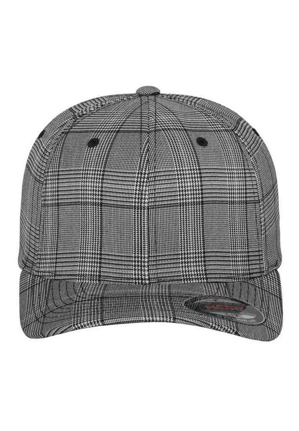 FLEXFIT - Czapka Z Daszkiem W Kratę Glen Plaid. Kolor: czarny, wielokolorowy, biały