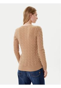 Polo Ralph Lauren Sweter 211971866002 Beżowy Slim Fit. Typ kołnierza: polo. Kolor: beżowy. Materiał: wełna #4