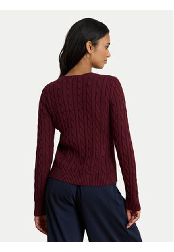 Lauren Ralph Lauren - LAUREN RALPH LAUREN Kardigan 200932225014 Bordowy Regular Fit. Kolor: czerwony. Materiał: bawełna
