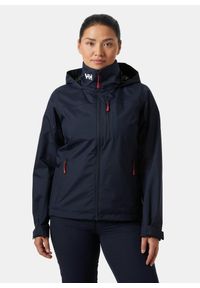 Kurtka uniwersalna damska Helly Hansen Crew. Typ kołnierza: kaptur. Kolor: niebieski. Materiał: syntetyk. Sport: turystyka piesza #2