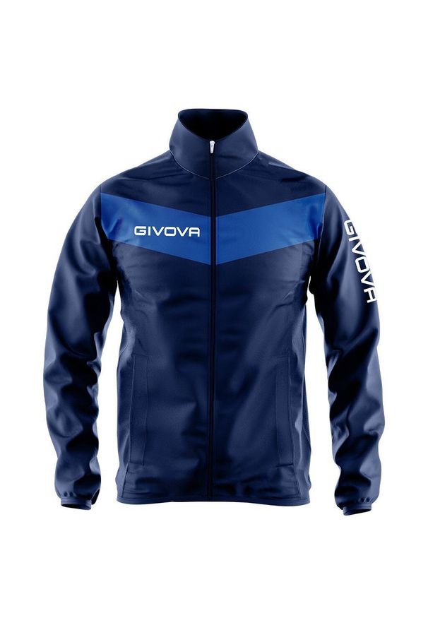 Kurtka przeciwdeszczowa Givova Rain do treningu i codziennego użytku. Okazja: na co dzień. Kolor: niebieski. Materiał: poliester, nylon. Styl: casual