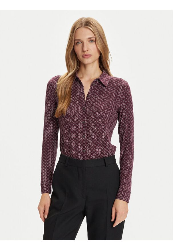 Marc O'Polo Koszula 508 2264 52319 Bordowy Regular Fit. Typ kołnierza: polo. Kolor: czerwony. Materiał: wiskoza