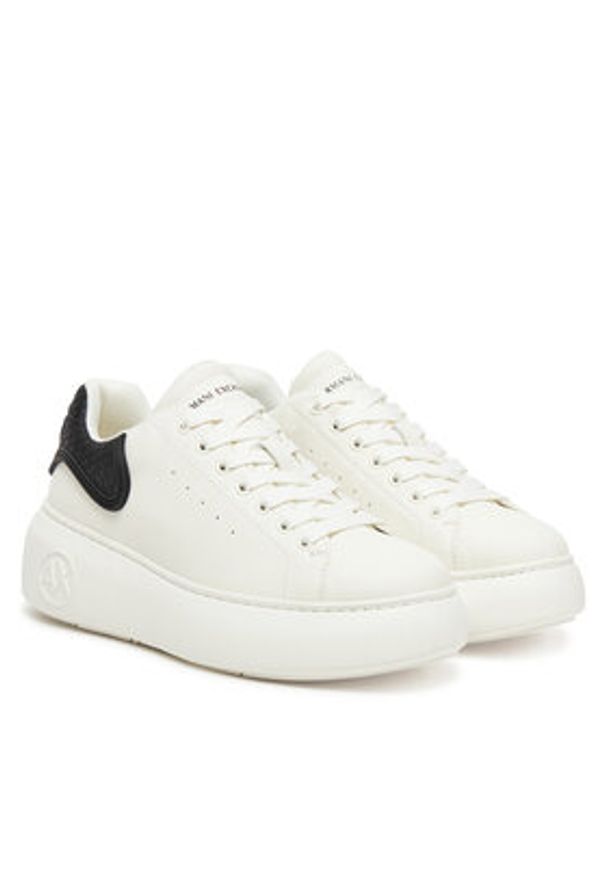 Armani Exchange Sneakersy XDX188 XV937 N480 Biały. Kolor: biały. Materiał: skóra