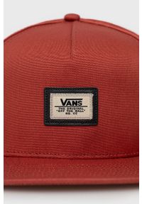 Vans czapka bawełniana kolor czerwony z aplikacją. Kolor: czerwony. Materiał: bawełna. Wzór: aplikacja #4