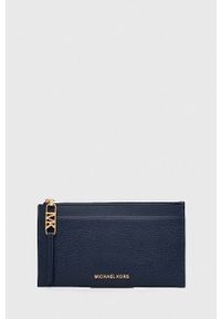MICHAEL Michael Kors portfel skórzany damski kolor granatowy. Kolor: niebieski. Materiał: skóra