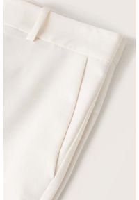 mango - Mango spodnie Boreal damskie kolor beżowy proste high waist. Okazja: na co dzień. Stan: podwyższony. Kolor: beżowy. Materiał: włókno. Styl: casual