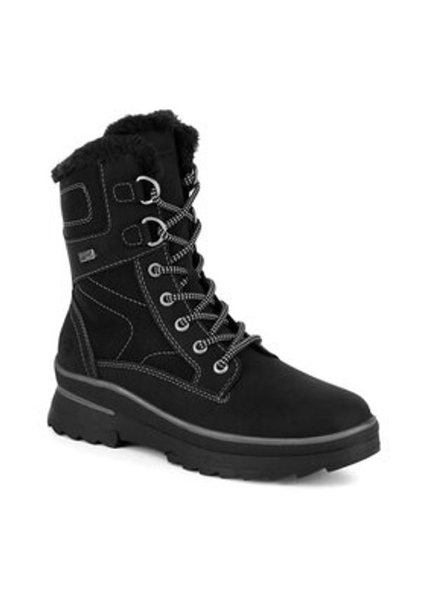 Remonte Trzewiki D2B73-02 Czarny. Kolor: czarny. Materiał: skóra