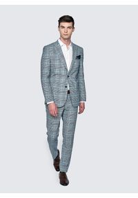 Pako Lorente - PAKO LORENTE – Niebieska marynarka garniturowa w kratę. Okazja: na wesele, na ślub cywilny. Kolor: niebieski. Styl: boho #2