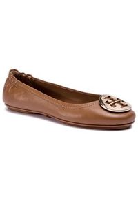 Tory Burch Baleriny Minnie Travel Ballet With Metal Logo 50393 Brązowy. Kolor: brązowy. Materiał: skóra #10