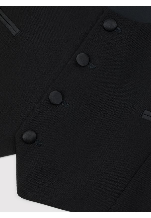 Pako Lorente - PAKO LORENTE - Jednorzędowa kamizelka smokingowa. Materiał: wełna. Wzór: gładki. Styl: elegancki, młodzieżowy