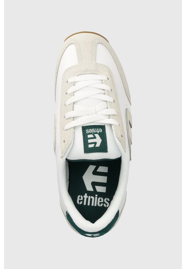 Etnies sneakersy kolor biały. Nosek buta: okrągły. Zapięcie: sznurówki. Kolor: biały. Materiał: guma