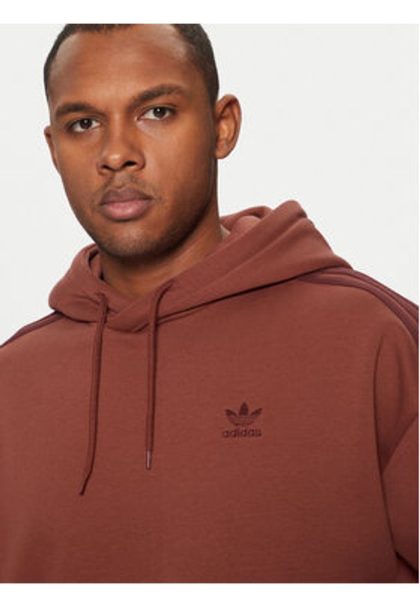 Adidas - adidas Bluza adicolor JP1072 Czerwony Loose Fit. Kolor: czerwony. Materiał: syntetyk, bawełna