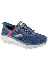 skechers - Buty sportowe Sneakersy męskie, Slip-ins: D'Lux Walker 2.0 - Rezinate. Kolor: niebieski. Sport: turystyka piesza