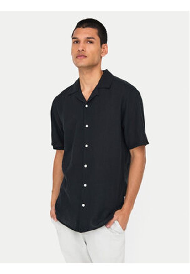 Only & Sons Koszula Caiden 22025116 Czarny Slim Fit. Kolor: czarny. Materiał: bawełna